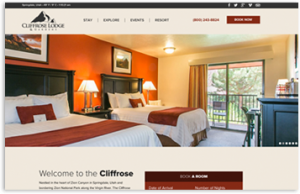 Cliff Rose Lodge website by The Computer Connection of Southern Utah